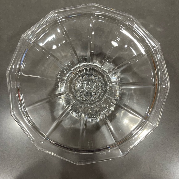 VINTAGE INDIANA GLASS CLEAR PEDESTAL CANDLE STICK HOLDER/CENTERPIECE/BOWL. - Picture 4 of 5